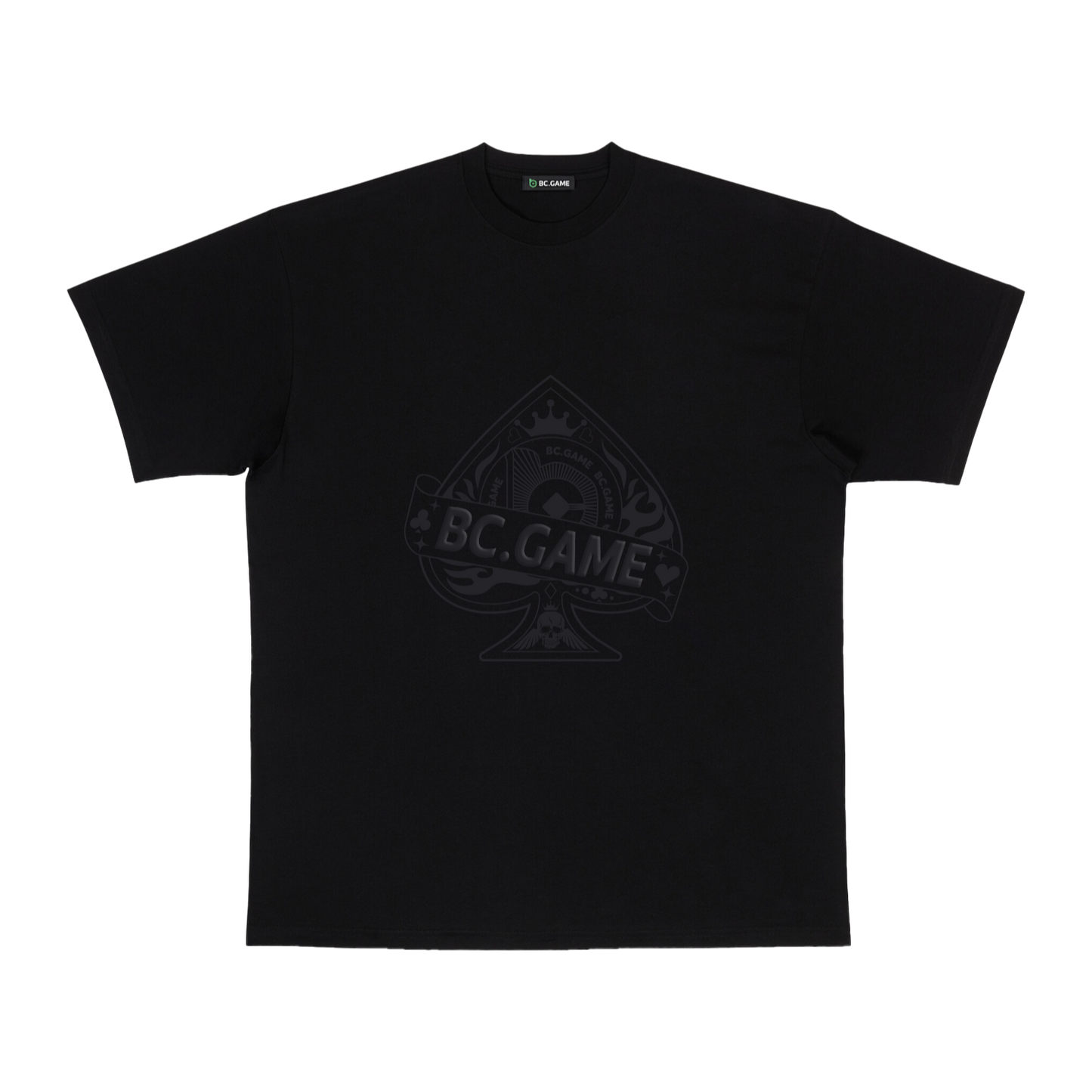 Black T-shirt with Heart Foam Print