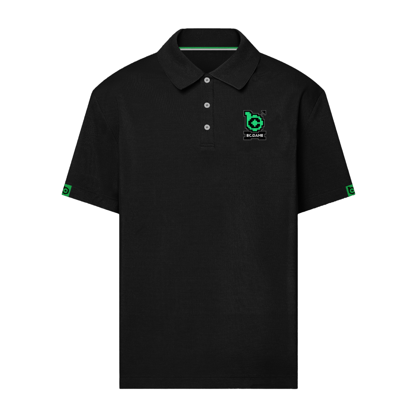 Fine-knit Polo Shirt with Mosaic Pattern