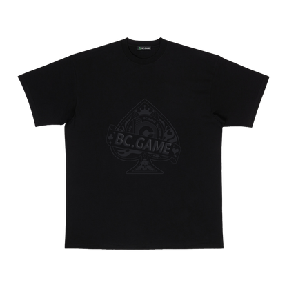 Black T-shirt with Heart Foam Print