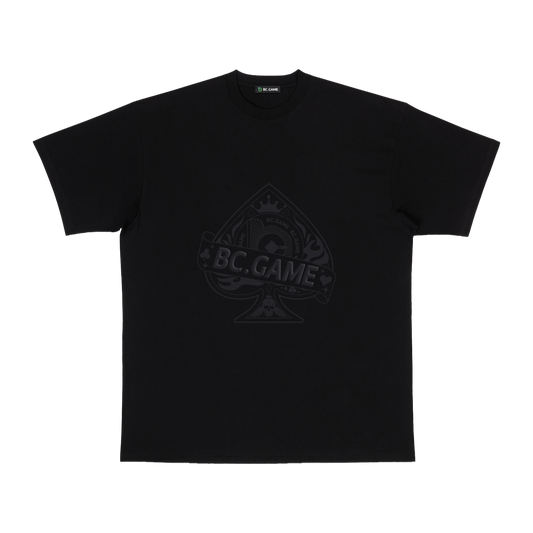 Black T-shirt with Heart Foam Print