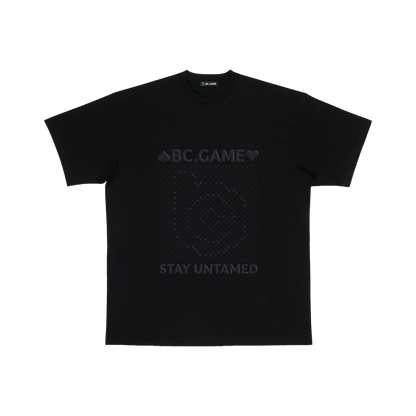 Black T-shirt with Letter Foam Print