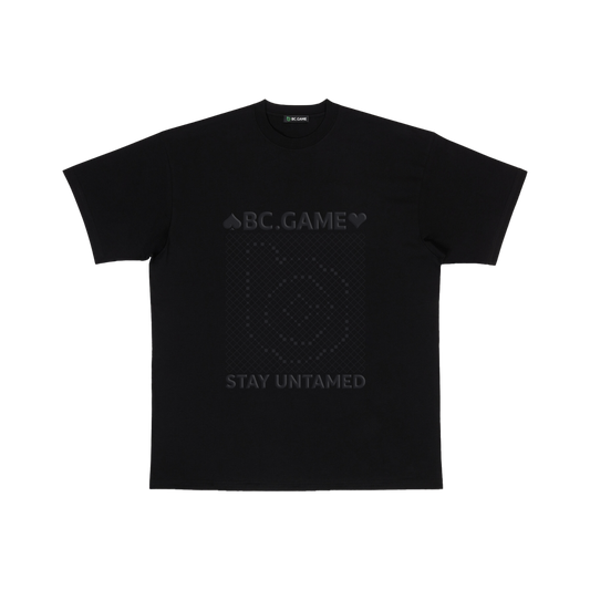 Black T-shirt with Letter Foam Print