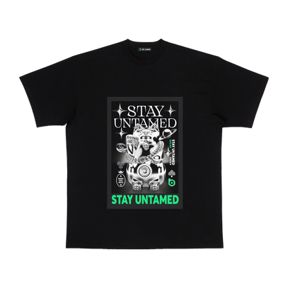 Black T-shirt with Lucky Cat Print