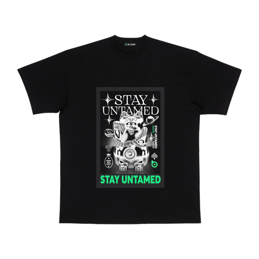 Black T-shirt with Lucky Cat Print