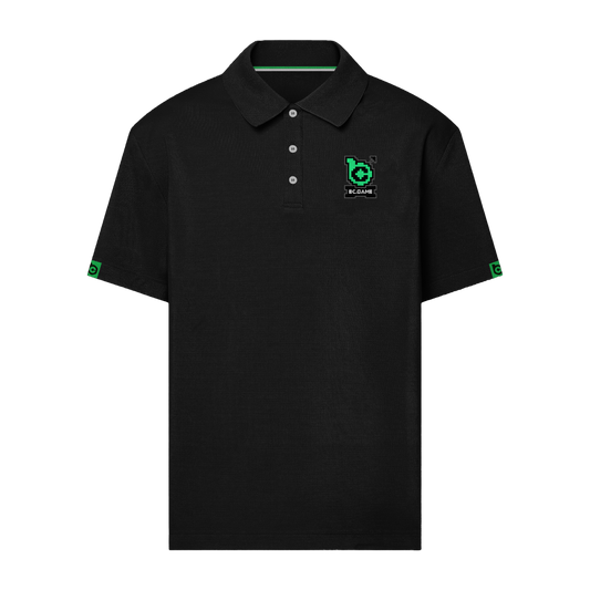 Fine-knit Polo Shirt with Mosaic Pattern