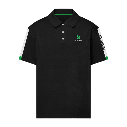 Textured Polo Shirt with Webbing Detail