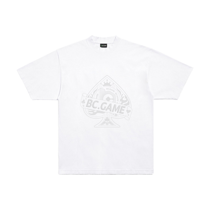 White T-shirt with Heart Foam Print