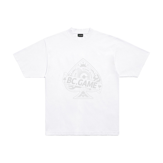 White T-shirt with Heart Foam Print